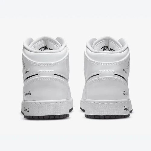 Giày Thể Thao Nike Air Jordan 1 Mid “Schematic” DQ1864 100 Màu Trắng Đen Size 36-5
