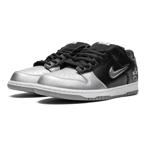 Giày Thể Thao Supreme x Nike Dunk Low Metallic Silver/Black CK3480-001 Màu Bạc/Đen Size 37.5-1