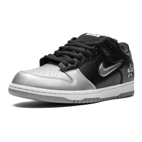 Giày Thể Thao Supreme x Nike Dunk Low Metallic Silver/Black CK3480-001 Màu Bạc/Đen Size 36.5-4