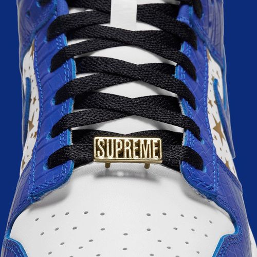 Giày Thể Thao Supreme x Nike SB Dunk Low OG QS Gold Stars DH3228-100 Màu Trắng Phối Xanh Size 40.5-9