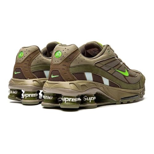 Giày Thể Thao Supreme x Nike Shox Ride 2 Neutral Olive/Electric Green-Pilgrim DN1615-200 Màu Xanh Olive Size 43-5
