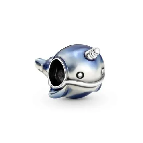Trang sức Xanh bạc Hạt vòng charm - Hạt Vòng Charm Nữ Pandora Shimmering Narwhal 798965C01 Màu Xanh Bạc - Vua Hàng Hiệu