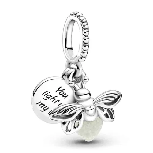 Hạt Vòng Charm Pandora Glow-In-The-Dark Firefly Dangle 799352C01 Màu Bạc