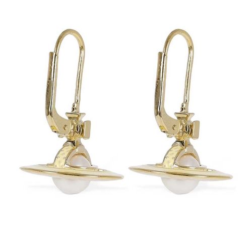 Khuyên Tai Nữ Vivienne Westwood Simonetta Faux Pearl Drop Earrings 77I-VXF072 Màu Vàng-3