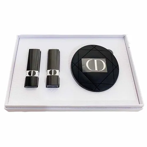 Son Môi Bộ sản phẩm - Set Son Dior 999 Và Dior 100 Minisize + Gương Vỏ Da - Vua Hàng Hiệu