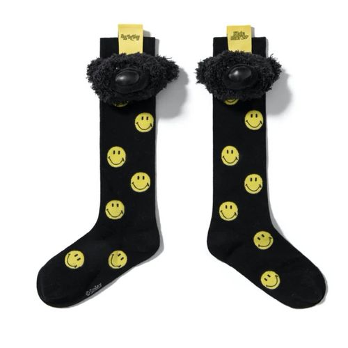 Tất 13 De Marzo Allover Smiley Palda Bear Head Socks Black FR-JX-156 Màu Đen