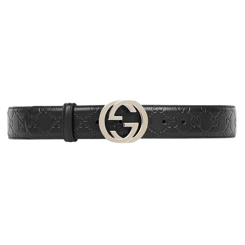 Thắt Lưng Gucci Signature Leather Belt Màu Đen Size 95-3