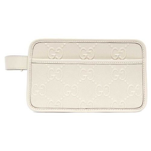 Túi Cầm Tay Gucci Off-White Gg Embossed Cosmetic Pouch Màu Trắng