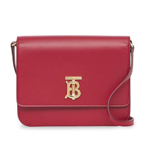 Túi Đeo Chéo Nữ Burberry BBR Mini Square Tb Leather Crossbody Bag Màu Đỏ