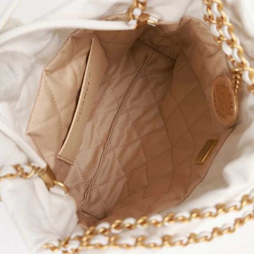 Túi Đeo Chéo Nữ Chanel Mini 22 Bag White Calfskin Gold Hardware Màu Trắng-6