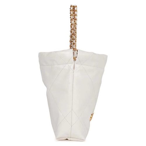 Túi Đeo Chéo Nữ Chanel Mini 22 Bag White Calfskin Gold Hardware Màu Trắng-7