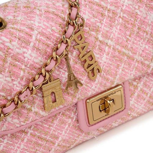 Túi Đeo Chéo Nữ Karl Lagerfeld Paris Agyness Boucle Shoulder Bag Màu Hồng-4