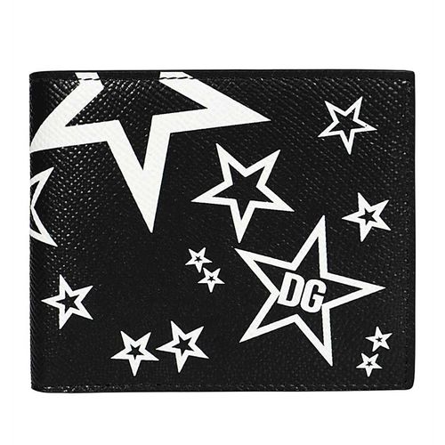 Ví Nam Dolce & Gabbana D&G Leather Men's Star Print Wallet BP1321 Màu Đen