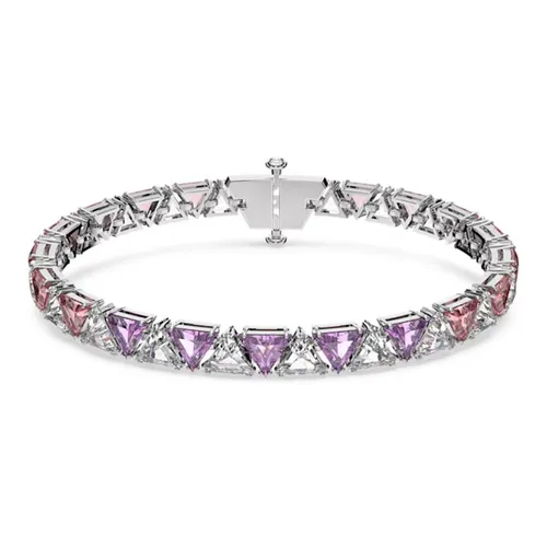 Vòng Đeo Tay Nữ Swarovski Ortyx Bracelet Triangle Cut, Pink, Rhodium Plated 5614928 Màu Hồng