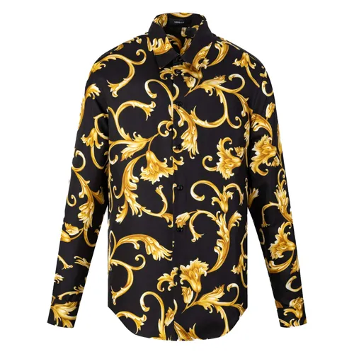 Áo Sơ Mi Nam Versace Black Logo Baroque Printed 1005026 1F01636 5B090 Màu Đen
