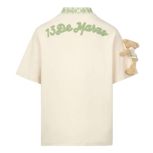Áo Phông 13 De Marzo Arm Bear Printing Logo T-Shirt FR-JX-560 Màu Kem Size S-2