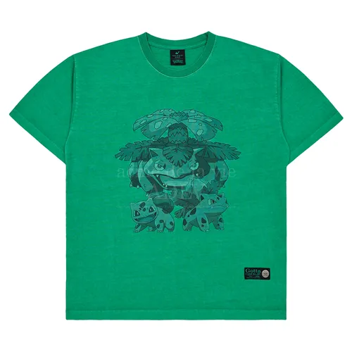 Áo Phông Acmé De La Vie ADLV Pokemon Isanghaessi Evolution Pigment Short Sleeve Tshirt Màu Xanh Green