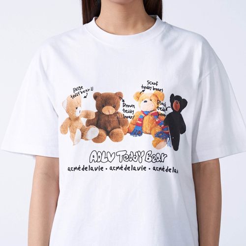 Áo Phông Acmé De La Vie  ADLV Teddy Bear Doll Friend T-Shirt Màu Trắng Size 1-7