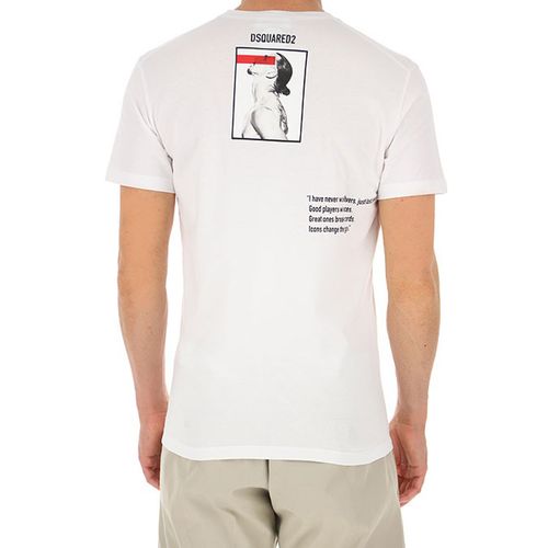 Áo Phông Nam Dsquared2 Icon Ibrahimovic T-Shirt S79GC0024 Màu Trắng-3