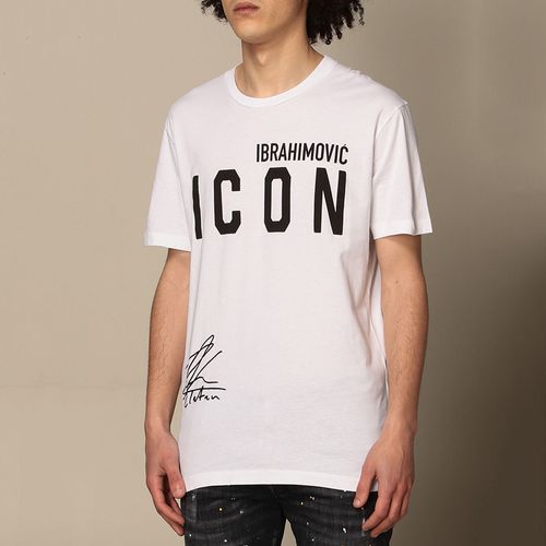 Áo Phông Nam Dsquared2 Icon Ibrahimovic T-Shirt S79GC0024 Màu Trắng-4