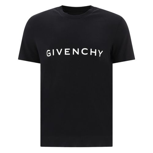 Áo Phông Nam Givenchy Black Archetype Logo Printed Tshirt BM716G3YAC001 Màu Đen-1