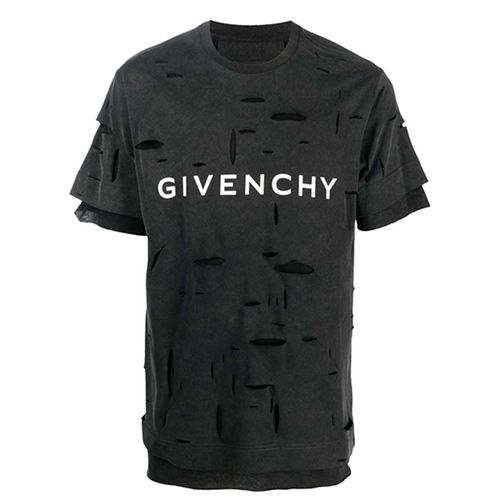 Áo Phông Nam Givenchy Logo Print Short Sleeve TShirt Màu Đen-1