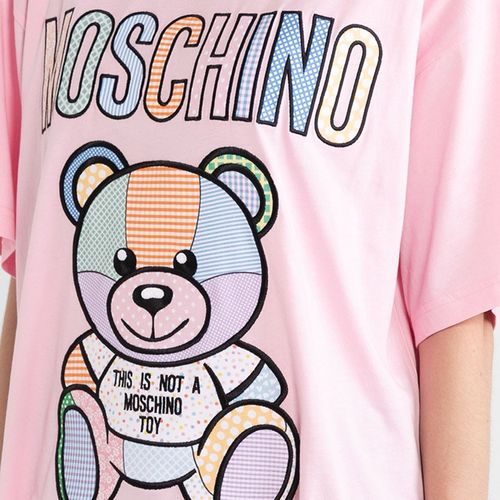 Áo Phông Nữ Moschino Couture Teddy Bear Cotton T-Shirt D V0707 0441 2224 Màu Hồng-4