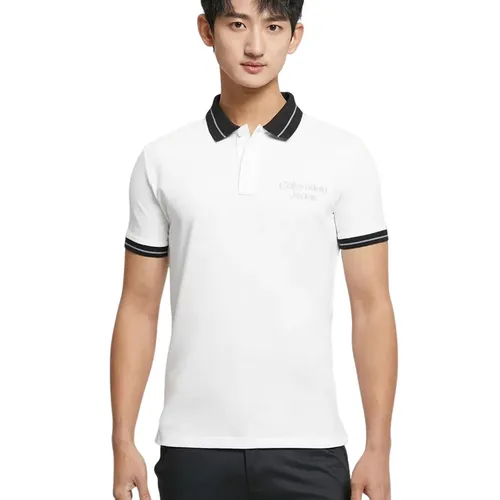 Calvin Klein Nam Trắng - Áo Polo Nam Calvin Klein CK Logo Slim-Fit CK-J323249-YAF Màu Trắng - Vua Hàng Hiệu