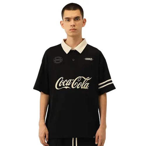 Áo Polo Nam Coca-Cola Logo Coke Màu Đen Size M
