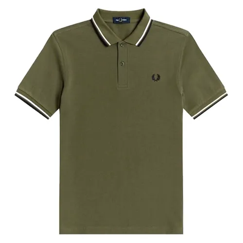 Áo Polo Nam Fred Perry Twin Tipped Màu Xanh Olive - Thời trang - Vua Hàng Hiệu