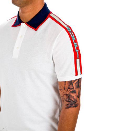 Áo Polo Nam Gucci Logo Ribbon Stripe Cotton Polo Shirt Màu Trắng-6