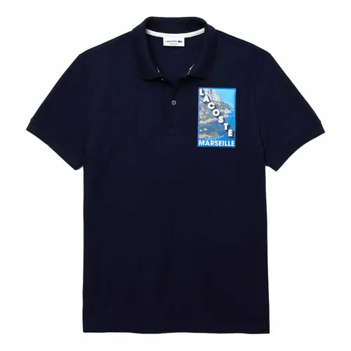 Áo Polo Nam Lacoste Men's Badge-Embellished Cotton Polo PH9727-51G-166 Màu Xanh Navy Size L