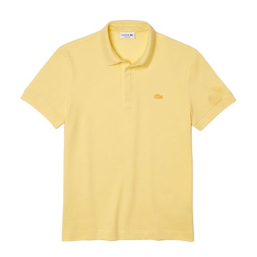Áo Polo Nam Lacoste Paris Polo Shirt Regular Fit Stretch Cotton Piqué PH55226XP Màu Vàng Size 4-1