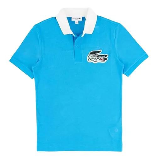 Áo Polo Nam Lacoste Short Sleeve Multi Croc Slim Fit Shirt Màu Xanh Blue Size 4