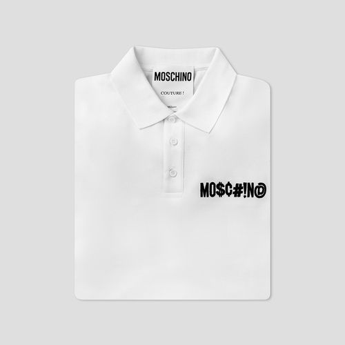 Áo Polo Nam Moschino White With Logo Embroidered 212ZPT1218 7043 1001 Màu Trắng-3