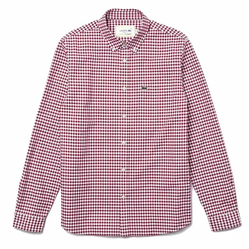 Thời trang Lacoste Kẻ đỏ 100% Cotton - Áo Sơ Mi Lacoste Regular Fit CH5271 825 Màu Kẻ Đỏ Size M - Vua Hàng Hiệu