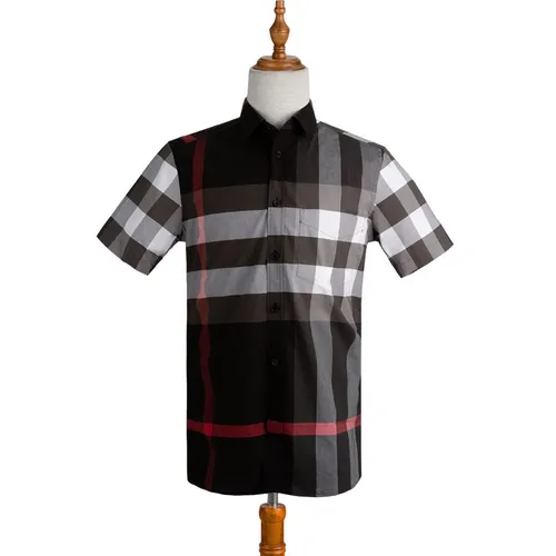 Áo Sơ Mi Nam Burberry Black Check Short Sleeved 8017322-1003 Phối Màu Size M