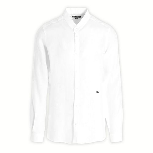 Áo Sơ Mi Nam Dolce & Gabbana D&G White With Logo DG Embroidered G5KC5T FU4IK W0800 Màu Trắng-4
