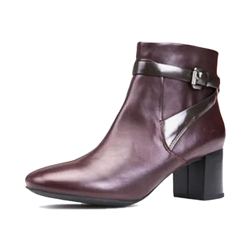 Giày - Boots Cao Gót Geox D AUDALIES M.B SMO.LEA+SYNT Màu Đỏ Tía Size 35 - Vua Hàng Hiệu