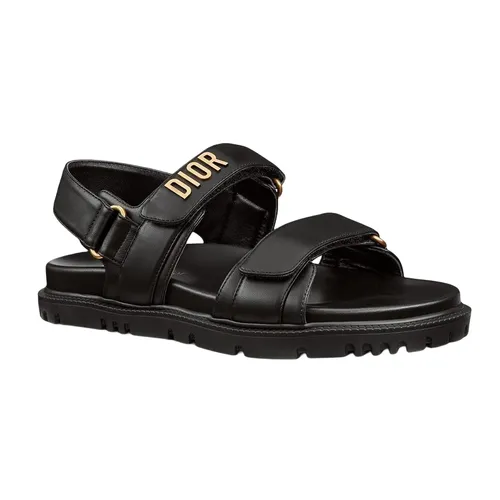 Dép Dior Nữ Da cao cấp - Dép Nữ Dior Dioract Sandal KCQ547LAB_S900 Màu Đen Size 35 - Vua Hàng Hiệu
