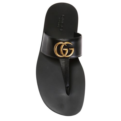 Dép Nam Gucci GG Black Metal Logo Flip-Flops 498698 A4HD0-1000 Màu Đen-5