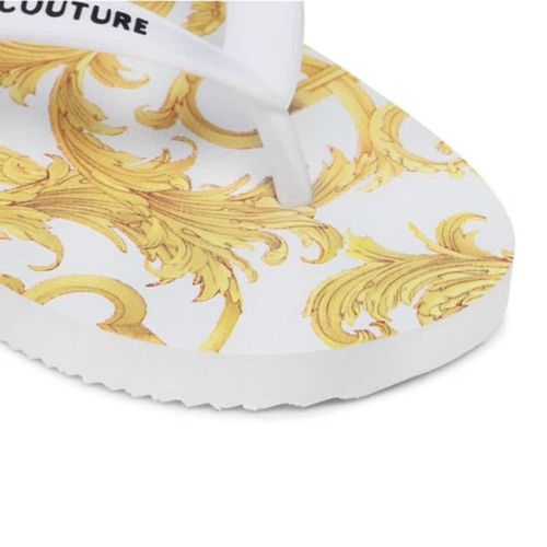 Dép Nam Versace Jeans Couture Logo Baroque Print Sandals 72VA3SQ7.ZS191.G03 Màu Trắng Vàng-3