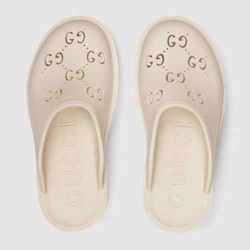 Dép Nữ Gucci Platform Perforated G Sandal 663577 JFB00 9022 Màu Kem Size 36-2