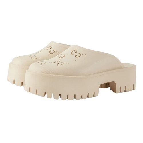 Dép Nữ Gucci Platform Perforated G Sandal 663577 JFB00 9022 Màu Kem Size 36-3