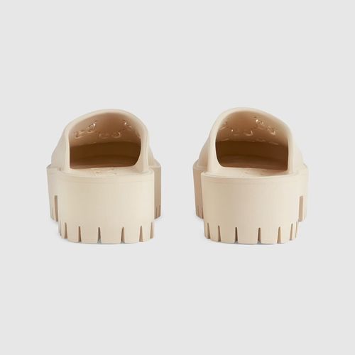 Dép Nữ Gucci Platform Perforated G Sandal 663577 JFB00 9022 Màu Kem Size 36-7