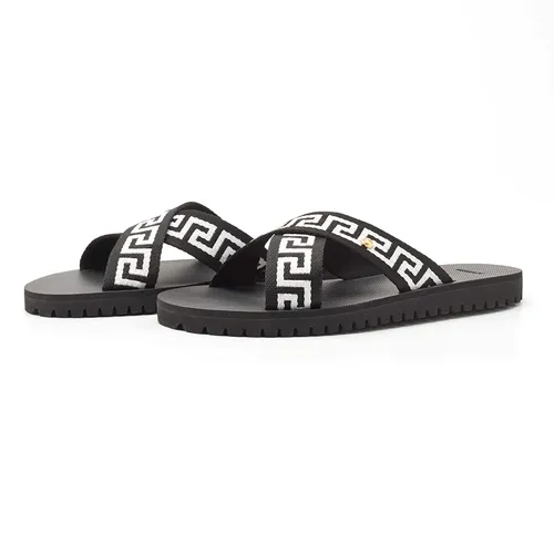 Dép Nam Versace Black Patterned Slides Màu Đen Size 40