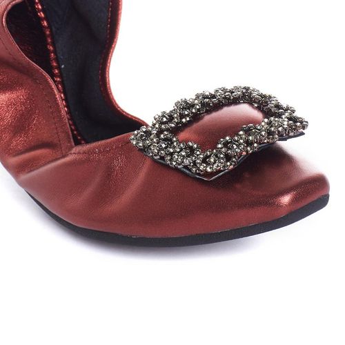 Giày Bệt Nữ Pazzion 1318-6 DEEP RED 34 Màu Đỏ-5