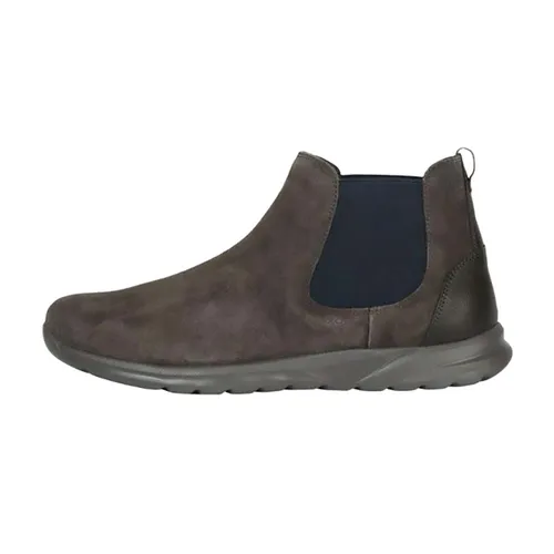 Giày Boot Nam GEOX U Damian B - Suede+Wax.Gbk Màu Nâu Ghi Size 44