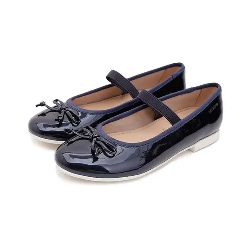 Giày Búp Bê Bé Gái Geox J PLIE' I METAL.SYNT.PAT Màu Xanh Navy Size 36