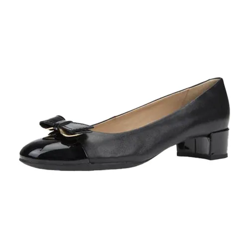 Giày Búp Bê Geox D CAREY A NAPPA+GBK PAT Đính Nơ Màu Đen Size 39